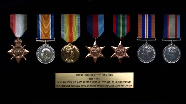 Squatter Donaldson's medals are treasured by his son, Malcolm.