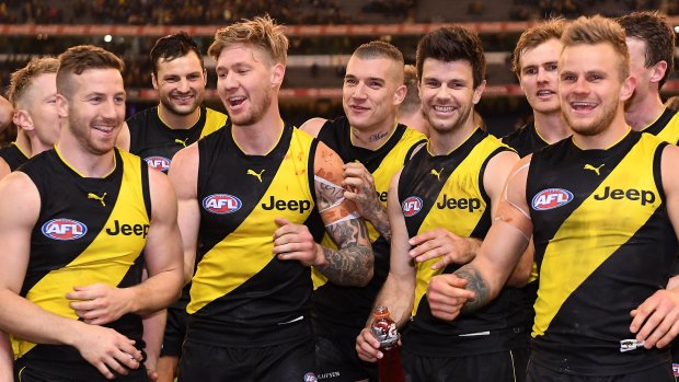 The Tigers come away victorious against Geelong in last season's qualifying final, and are now taking a leaf out of the Cats' old playbook. 