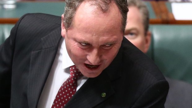 Agriculture Minister Barnaby Joyce during question time on Monday.