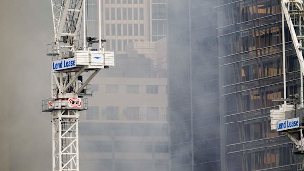 Building fire at Barangaroo development site.