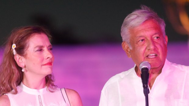 Andres Manuel Lopez Obrador, presidential candidate of the National Regeneration Movement Party (MORENA).