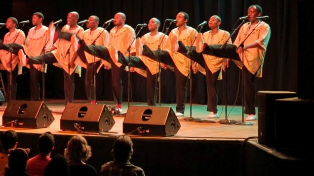 Performing at Aladdin Theatre in Portland, Oregon.