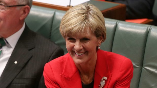 Foreign Affairs Minister Julie Bishop during  question time on Wednesday.