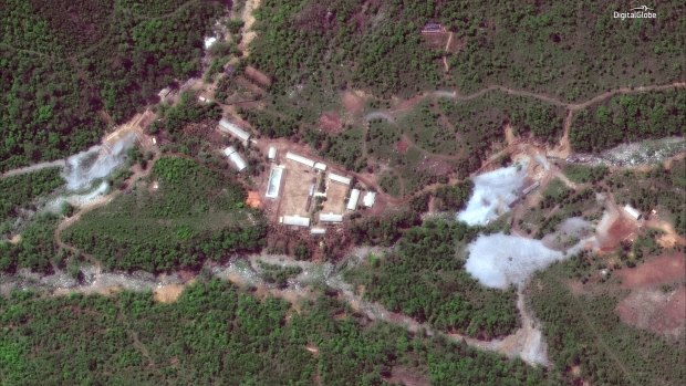 This May 23, 2018 satellite image shows the nuclear test site in Punggye-ri, North Korea.  