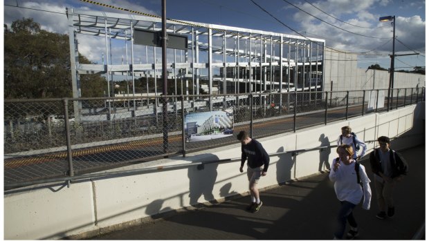 A multi-level car park is being built next to Syndal station on the Glen Waverley line.