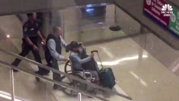 Marilou Danley, the girlfriend of the Las Vegas gunman, arrives at Los Angeles International Airport.