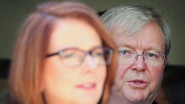 Damaging rivalry: The Gillard- Rudd split looks likely to cost the Labor Party the election.