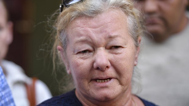 Christine Loader speaks outside court about Hague\'s conviction.