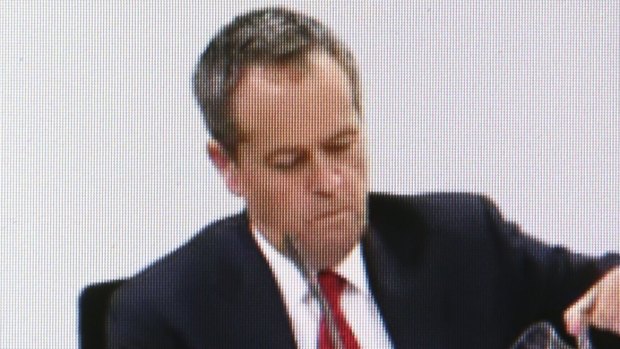 Opposition Leader Bill Shorten. Image from Royal Commission video feed