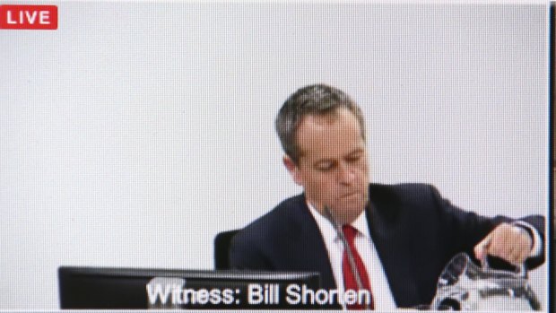 Opposition Leader Bill Shorten. Image from Royal Commission video feed