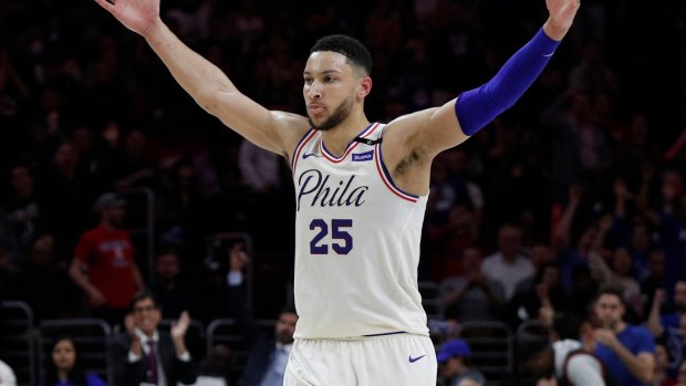 Job done: Ben Simmons and the 76ers are through to the conference semis. 