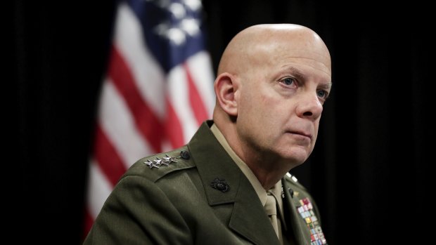 Lieutenant General David Berger, Commander, US Marine Corps Forces, Pacific, during a media briefing at the US embassy in Canberra on Friday 8 June 2018.