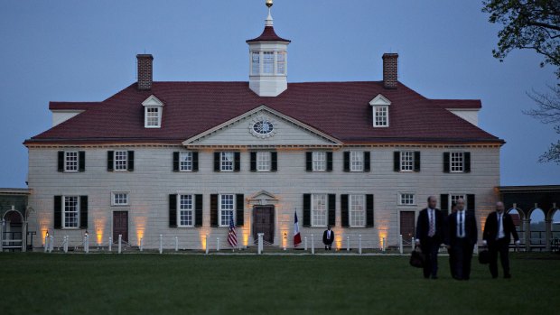 The Mansion at the Mount Vernon estate of first American president George Washington.
