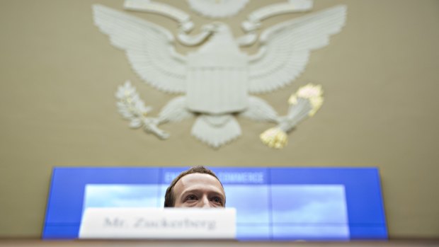 Mark Zuckerberg, chief executive officer and founder of Facebook Inc., listens during a House Energy and Commerce Committee hearing in Washington, DC.