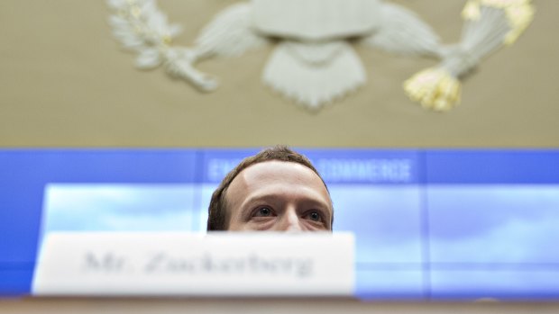 Mark Zuckerberg, chief executive officer and founder of Facebook Inc., listens during a House Energy and Commerce Committee hearing in Washington, DC.