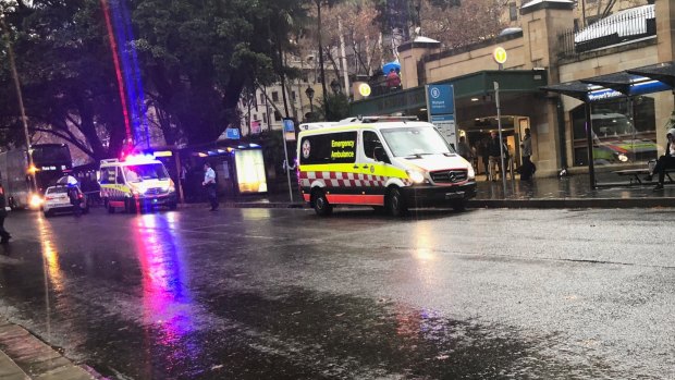 One man was stabbed while waiting for a bus at Wynyard. 