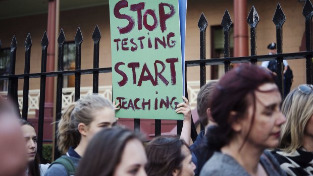 Students protest NAPLAN at NSW Parliament