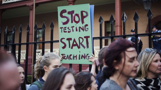 Students protest NAPLAN at NSW Parliament