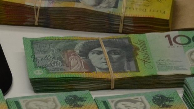 Proceeds of crime seized in Sydney by NSW police. 