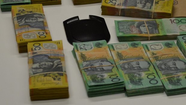 Proceeds of crime seized in Sydney by NSW police. 