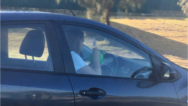 A Perth P-plater was snapped eating cereal while behind the wheel.