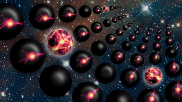 An artistic impression of a multiverse – where our universe is only one of many. 