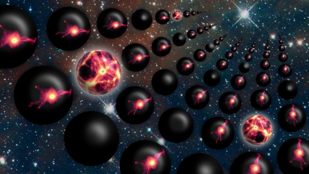 An artistic impression of a multiverse – where our universe is only one of many. 