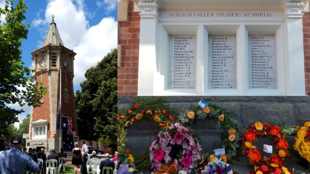 The war memorial in Subiaco honours the fallen.