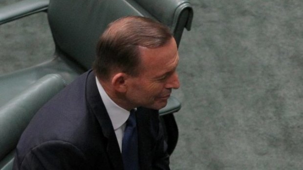 Prime Minister Tony Abbott and Foreign Affairs Minister Julie Bishop in discussion ahead of question time  on Tuesday.