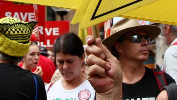 Protesters marched in Sydney on March 24 to protect farmland, water and rural communities from coal and coal seam gas, including the Shenhua mine.