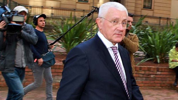 Ron Medich leaves central local court after day one of his commital hearing.