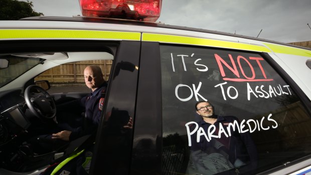 Victorian paramedics have been protesting since two women escaped a jail term for bashing their colleague after an appeal.