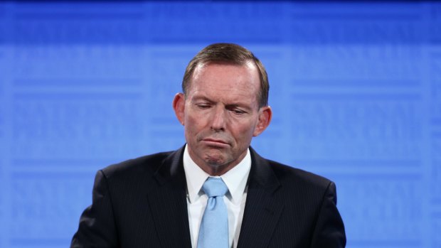 Prime Minister Tony Abbott addresses the National Press Club in Canberra on Monday.