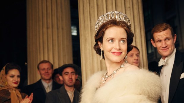 Claire Foy (Elizabeth II) and Matt Smith (Prince Philip) in The Crown.