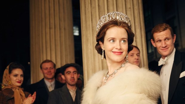 Claire Foy (Elizabeth II) and Matt Smith (Prince Philip) in The Crown.