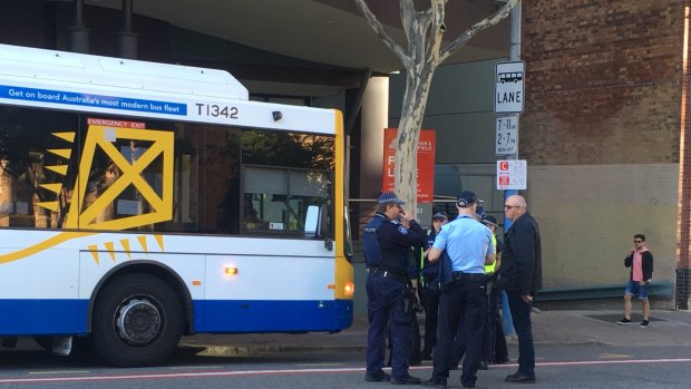 The bus driver was being treated for shock following the accident at the intersection of Ann and Wharf Street in Brisbane City on Tuesday.