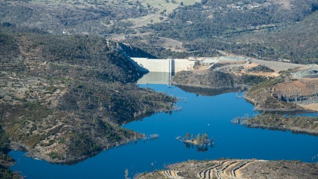 Cotter Dam in 2013. The ACT's water security has improved in part due to the Cotter Dam expansion, Icon Water says. 