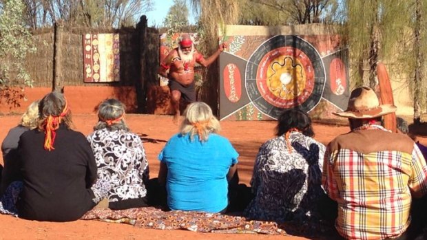 The Anangu Welcome to Country ceremony at Uluru.