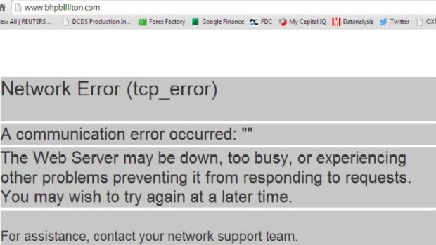 BHP's website has crashed due to popular demand...