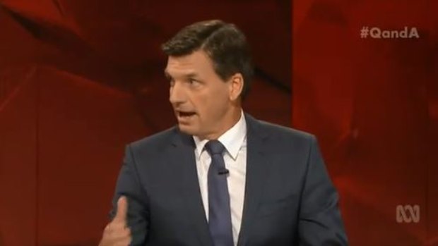 Liberal MP Angus Taylor defended the government's budget on Monday night.