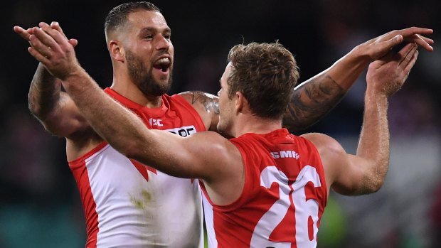 Making the most of it: Lance Franklin was cleared of diving by the match review officer