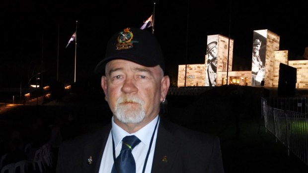 Former Army Apprentice Geoff Wilson, who will be part of the lead contingent in the Anzac Day march at the Australian War Memorial, was among those to arrive early for the dawn service.