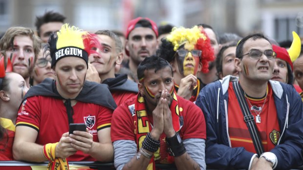 Broken dreams: Belgium fans have been left disappointed.