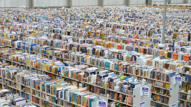 The inside of Amazon's first Australian warehouse, in Melbourne. 