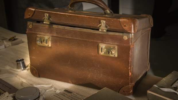 The case containing trinkets believed to belong to the World War I soldier.