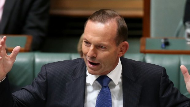 Prime Minister Tony Abbott during question time  on Wednesday.