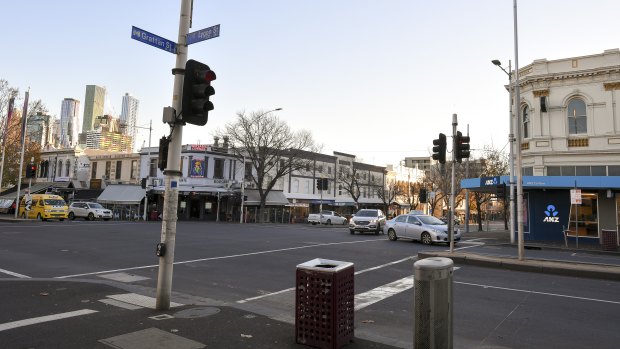 The intersection of Lygon and Grattan Street. 