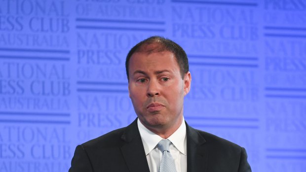 Energy Minister Josh Frydenberg delivers his address to the National Press Club on Wednesday. 