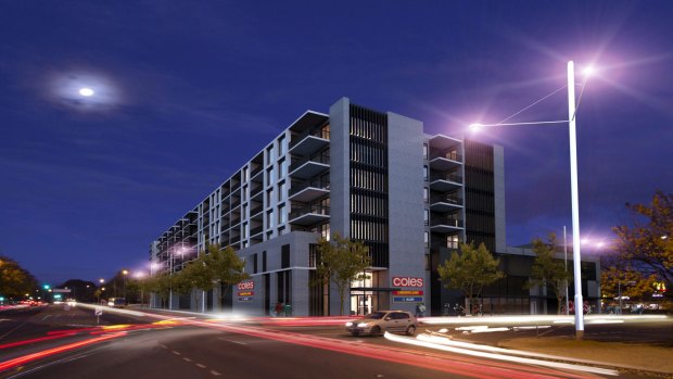 An artist's image of the proposed Coles development at Dickson. 