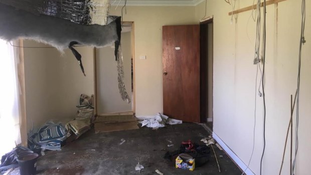 The damage caused to another Perth rental property used to grow cannabis. 